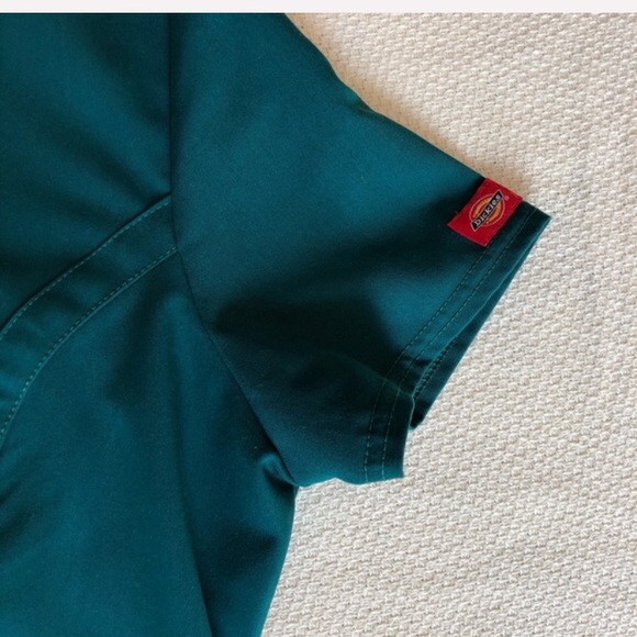 Dark Green (Emerald) Dickies Scrub Top - Picture 5 of 7
